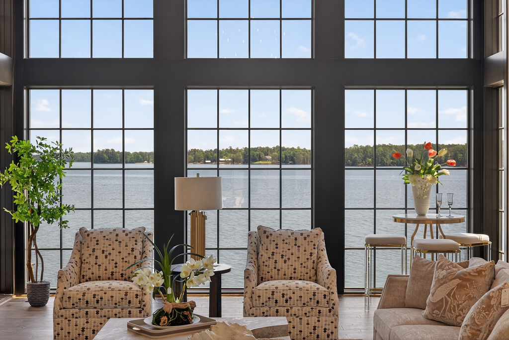 Living Room Lake Front View